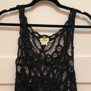 Free people slip dress lace shell